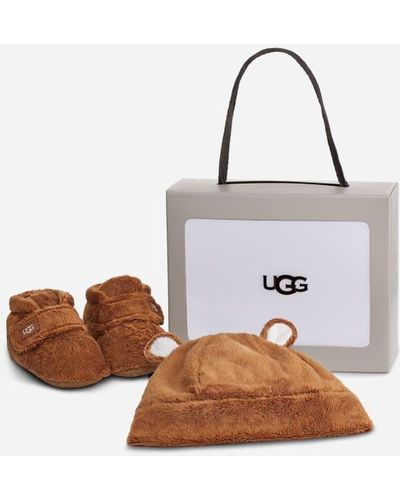 UGG ® Infants' Bixbee And Beanie Fleece Boots|hats - Brown