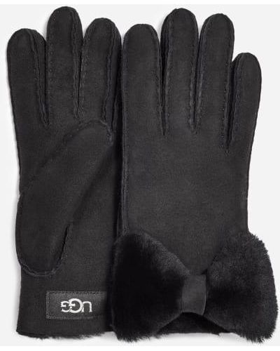 UGG Sheepskin Bow Glove - Black
