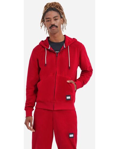 UGG Sweat à capuche zippé Forster pour in Red, Taille XL, Coton - Rouge