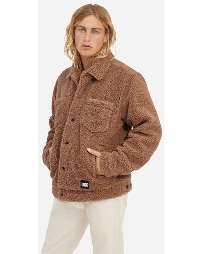 UGG Ledger Fluff Jacket Faux Fur/fleece in Natural for Men | Lyst