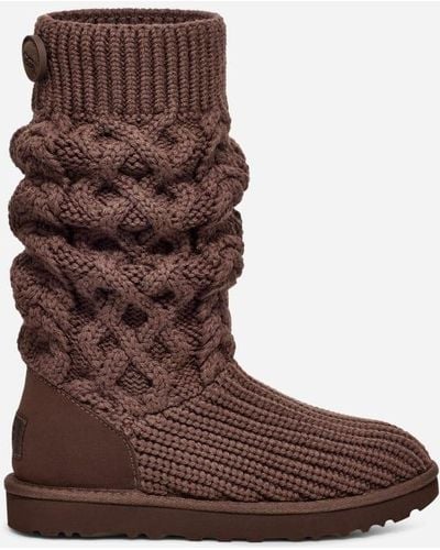 UGG ® Classic Cardi Cabled Knit Classic Boots - Brown