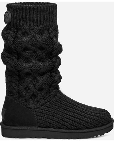 UGG ® Classic Cardi Cabled Knit Classic Boots - Black