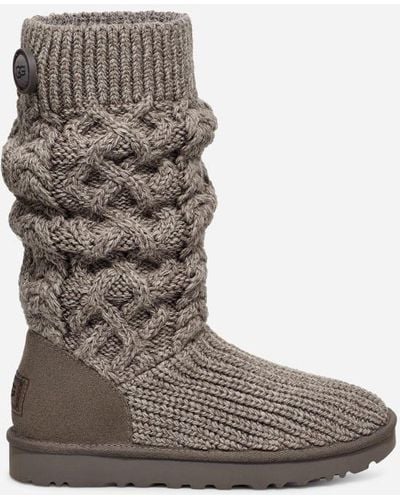 UGG ® Classic Cardi Cabled Knit Classic Boots - Gray