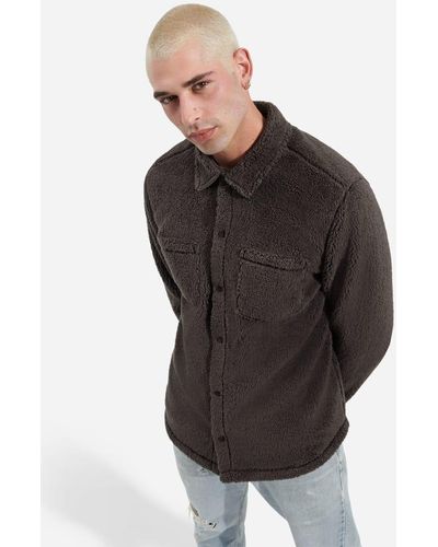 UGG ® Tasman ®fluff Snap Shirt Fleece/recycled Materials Tops - Black
