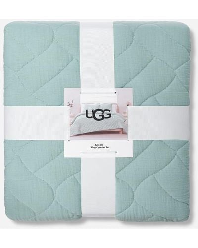 UGG ® Aileen Coverlet Set (king) Knit/sherpa Bedding - Green
