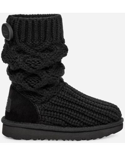 UGG ® Toddlers' Classic Cardi Cabled Knit Classic Boots - Black