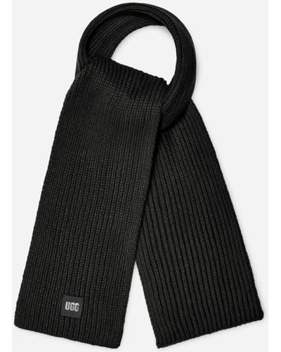 UGG W Chunky Rib Knit Scarf in Black, Taille O/S, Autre - Noir