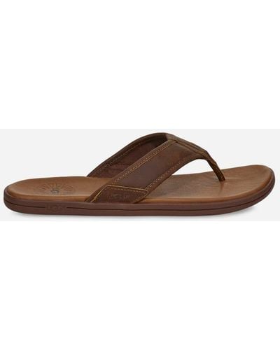 UGG ® Seaside Leather Flip Flop Sandals - Black