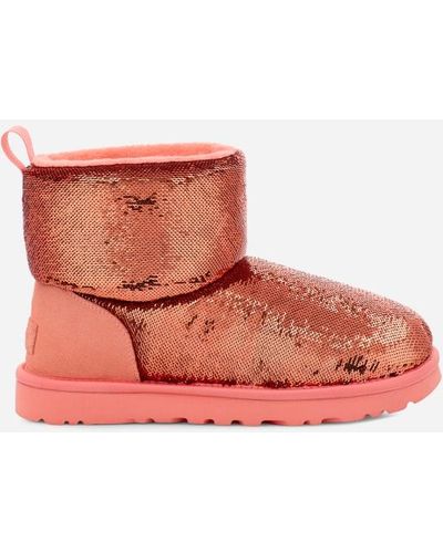 UGG ® Classic Mini Mirror Ball Sequin Classic Boots - Red