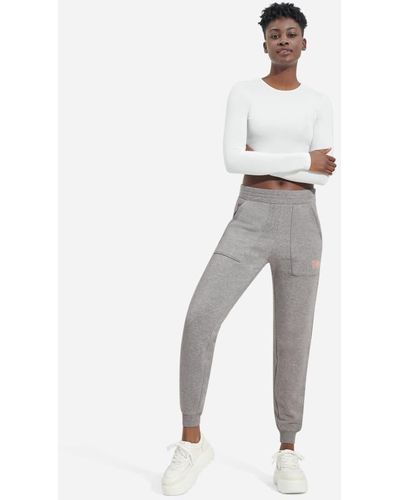 UGG ® Meela Jogger Brushed Fleece Pants - White