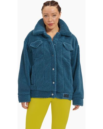 UGG ® Frankie Sherpa Trucker Jacket Fleece/recycled Materials - Blue