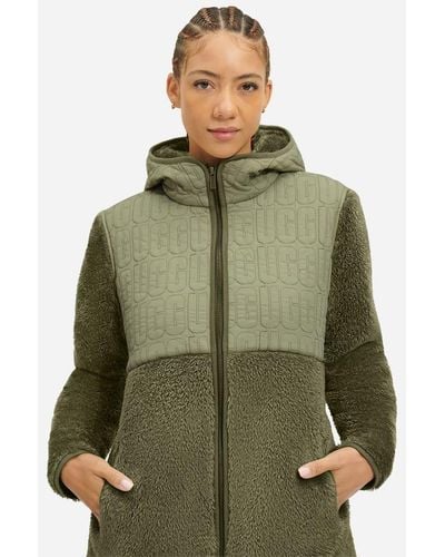 UGG Makayla Nylon Sherpa Jacket - Green
