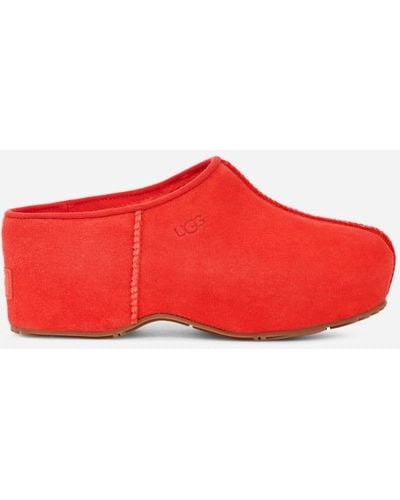 UGG ® Cottage Clog Suede Clogs|shoes - Red