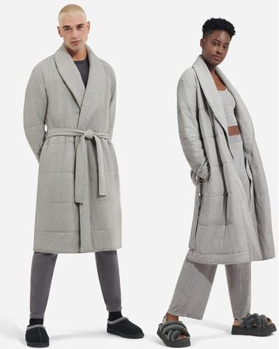 UGG ® Quade Quilted Robe Cotton Robes - Gray