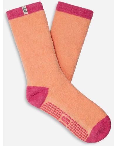 UGG ® Paityn Cozy Gripper Crew Polyester Blend Socks - Pink