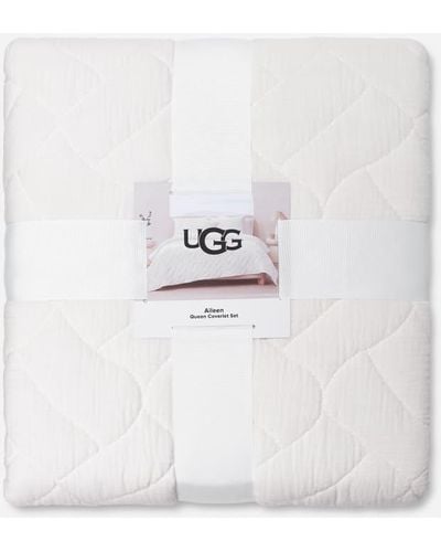 UGG ® Aileen Coverlet Set (queen) Knit/sherpa Bedding - White