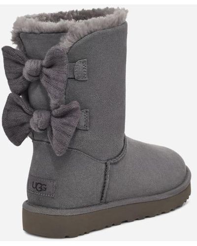 UGG ® Classic Bailey Ribbed Bow Boot - Gray