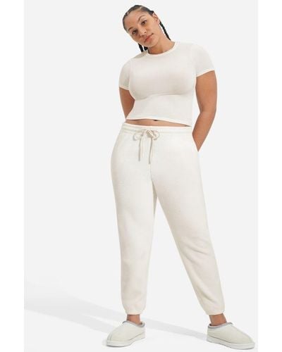 UGG ® Cassady Micro ®fluff Pant Fleece Trousers - White