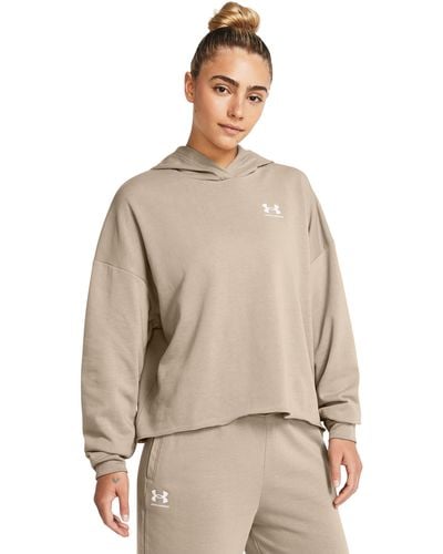 Under Armour Dameshoodie Rival Terry Oversized - Naturel