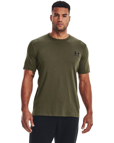 Under Armour Sportstyle left chest oberteil, kurzärmlig marine od - Grün