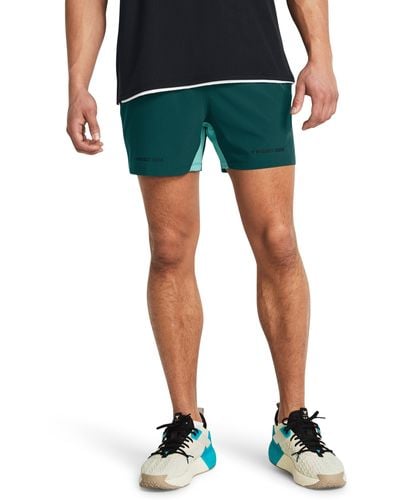 Under Armour Project rock ultimate trainingsshorts für hydro teal / radial turquoise / schwarz l - Blau