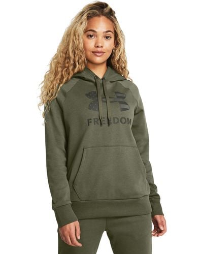 Under Armour Ua Rival Freedom Logo Hoodie - Green