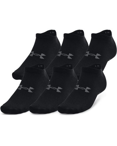 Under Armour Ua Essential No Show Socks 6 Pairs - Black