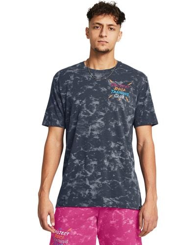Under Armour Project Rock Tc Printed Graphic Short Sleeve - Blue