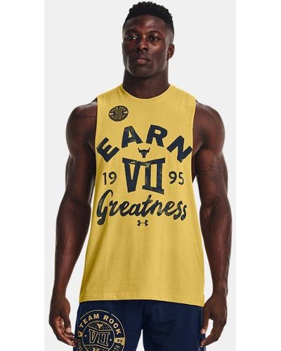 Under Armour Project Rock Earn Greatness Tank - Yellow
