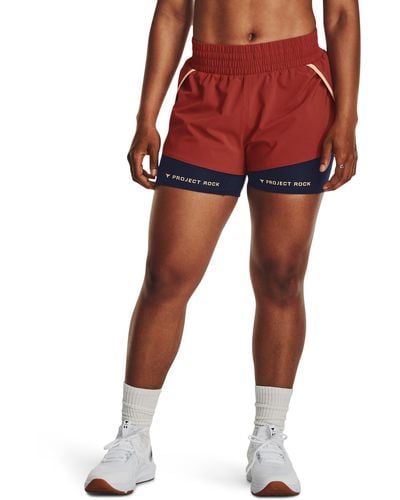 Under Armour Project Rock Flex Woven Leg Day Shorts - Red
