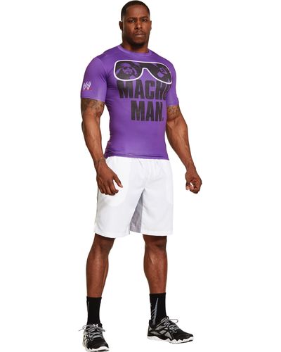 Under Armour Men's ® Wwe "macho Man" Randy Savage Compression Shirt - Purple