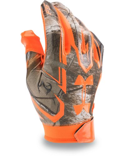 Under Armour Men's Ua F5 Camo Football Gloves - Orange