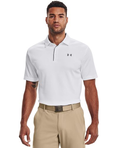 Under Armour Loose Fit Tech Polo - Gedrucktes Logo - Weiß