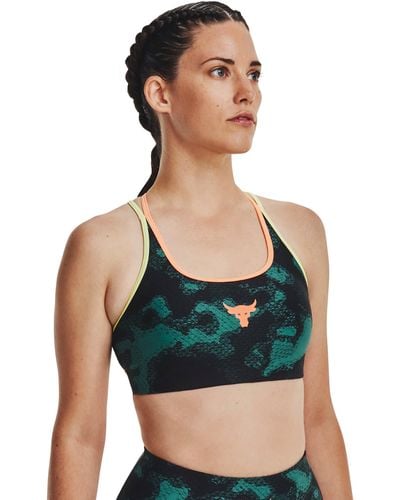 Under Armour Project Rock Crossback Family Printed Sports Bra - Green