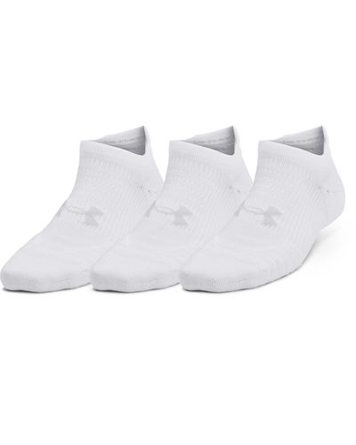 Under Armour Ua Play Up 3-pack No Show Tab Socks - White