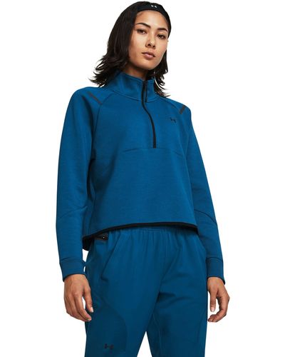 Under Armour Ua Unstoppable Fleece Crop 1⁄4 Zip - Blue