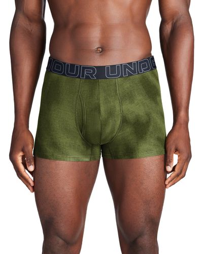 Under Armour Performance Cotton 3" 3-pack Printed Boxerjock - Green