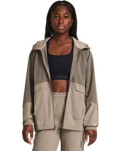 Under Armour Armoursport cargo-jacke mit oversize-passform für taupe dusk / timberwolf taupe / weiß xs - Braun