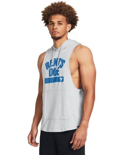 Under Armour Project Rock Rents Due Sleeveless Hoodie - Blue