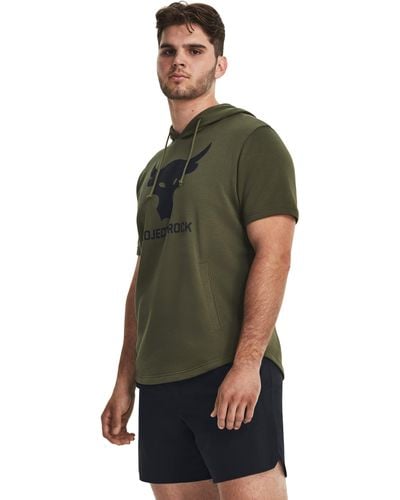 Under Armour Project Rock Terry Short Sleeve Hoodie - Green