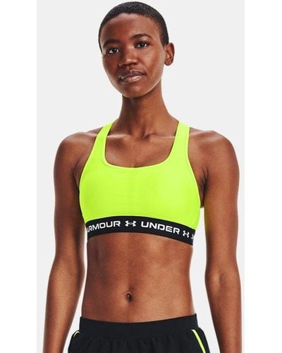 Under Armour Armour Mid Crossback Sports Bra - Yellow