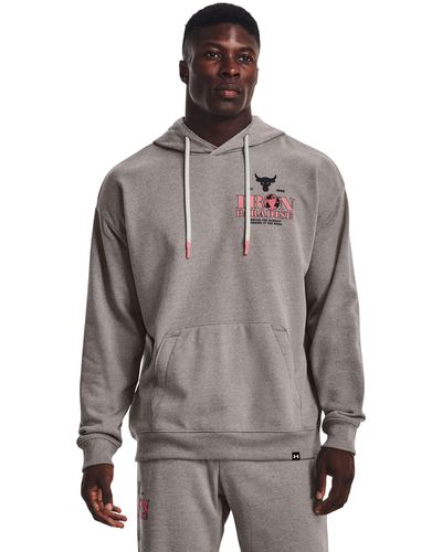 Under Armour Project Rock Iron Paradise Heavyweight Terry Hoodie - Grey