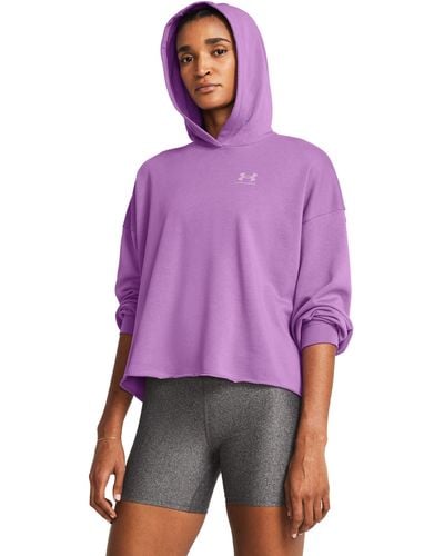 Under Armour Rival Terry Oversized Hoodie - Purple
