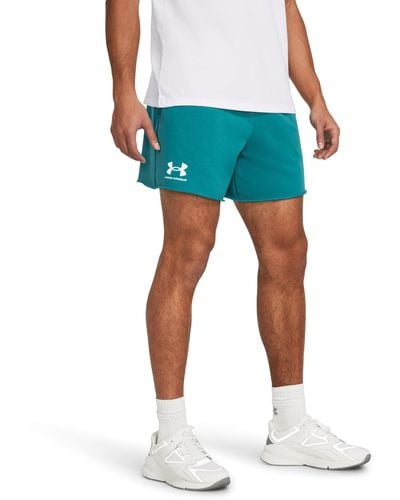Under Armour Herenshorts Rival Terry 15 Cm - Blauw