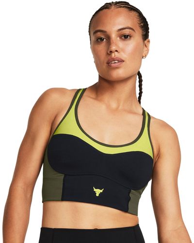 Under Armour Brassière longue à maintien modéré project rock infinity lets go - Bleu