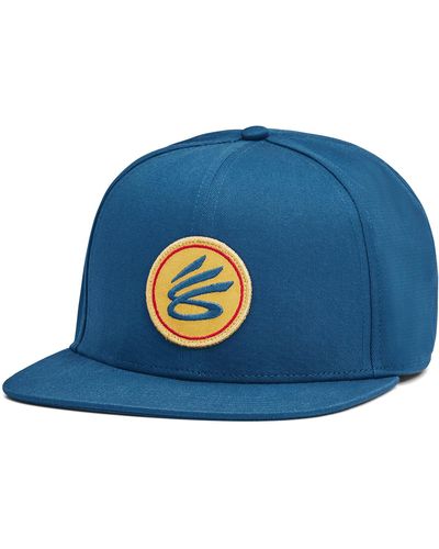 Under Armour Curry snapback-kappe mit flacher krempe für varsity - Blau