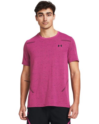 Under Armour Seamless Grid Short Sleeve - Purple