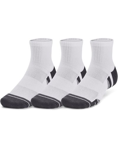 Under Armour Performance Cotton 3-pack Q Rter Socks - White