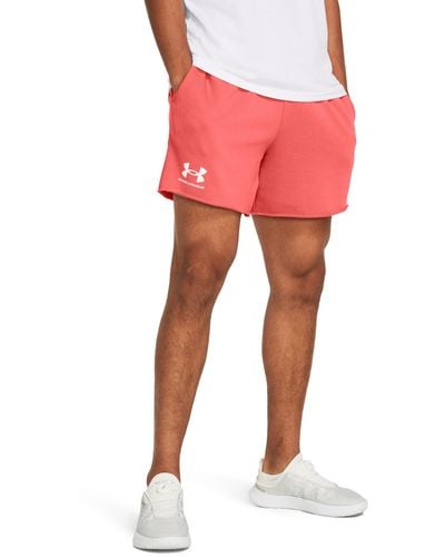 Under Armour Rival shorts aus french terry für (15 cm) coho / onyx weiß s - Rot