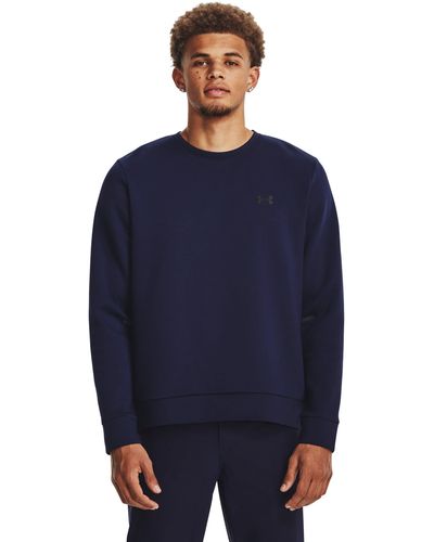 Under Armour Herentrui Unstoppable Fleece Crew - Blauw